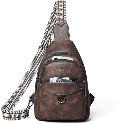 Image of LATMAP 7L Sling Bag for Women Men Crossbody Belt Bag Small Travel Sling Backpack Anti Theft Chest Daypack Purse Faux Leather