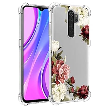 Zoeirc Capa para Xiaomi Redmi 9/Redmi 9 Prime/Poco M2/Poco M2 Reloaded M2004J19PI Capa transparente para meninas e mulheres, capa protetora transparente de TPU macio à prova de choque para Xiaomi