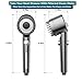 High Pressure Shower Head w/Handheld Spray Combo – 6-Setting Rainfall Showerhead w/ 59’’ Steel Hose, Adjustable Bracket & Teflon Tape – Anti-Clog Nozzles, Tool-Free Install for Low Water Pressure