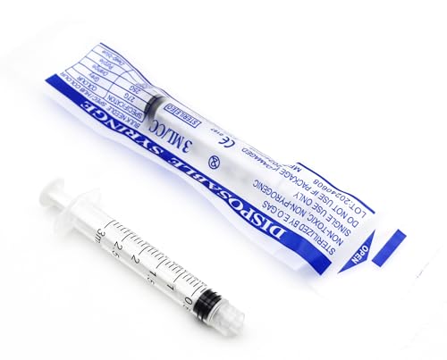 3mL Luer Lock Tip Syringes, Sterile, Individually Sealed, 100 Pcs Per Pack, Needle-Free