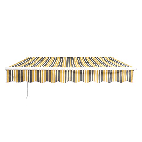 Manual Telescopic Canopy Manual Awning Canopy Outdoor Patio Garden Sun Shade Shelter Top Fabric Canopy Swings (YS, 3.5x2.5m)