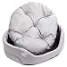 BOUTIQUE ZOO Hundebett | Oval Hundekissen für Kleine Hunde oder Katzen | Kratzfest Hundeliege mit Kissen | Hundekorb | Waschbar Polyester | Große: M (54x47 cm) | Farbe: Grau