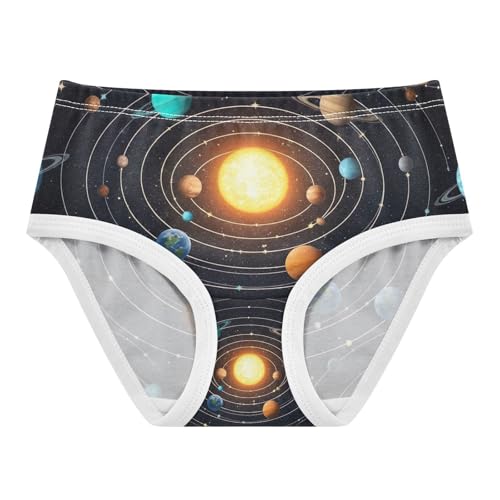 Solar System Colorful Planets Cotton Toddler Underwear, Kids Underwear, 2T–8 Years