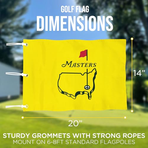 COGOLFING Major Golf Flag with Grommets, Double-Side Printed Flag, 420D Nylon Golf Pin Flags, Putting Green Flags for Golf Course Driving Range Collection, 14" H x 20" L, Yellow