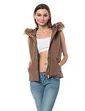 RubyK Womens Padded Quilted Puffer Jacket Vest with Hoodie