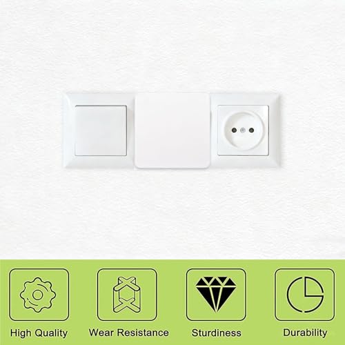Plaques murales vierges plastique blanc 60x60 cache interrupteur sans vis - 4