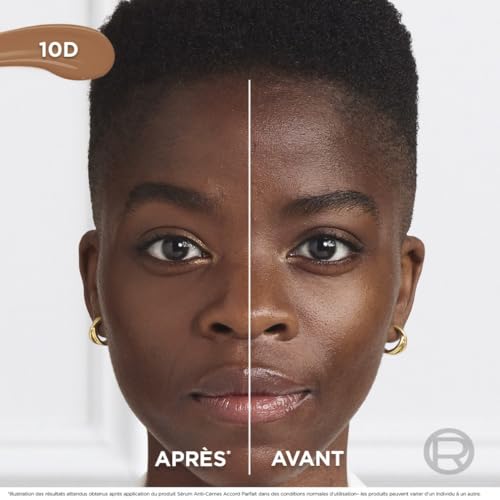 L'Oréal Paris - Sérum Correcteur Lumineux - Corrige les Cernes & Hydrate - Formule à l'Acide Hyaluronique & Caféine - Accord Parfait - Teinte : 10D - 11 ml