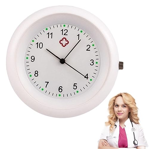 ナース聴診器ウォッチ, シンボル付き聴診器ウォッチ アタッチメント, ブローチ フォブ 防水 正確な聴診器時計 クリニック スタッフ、医師、看護師、日常学校用 Hersil