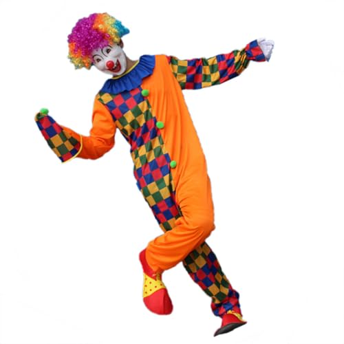 Costume de clown facile à enfiler avec chapeau assorti taille 5XL