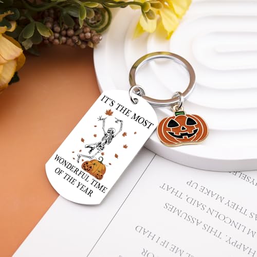 Halloween Gifts For Women Cute Pumpkin Keychain Gift For Teen Girls Boys Halloween Basket Ideas Gift Boo Basket Stuffers Cool Stuff Skull Gifts For Women - Image 6