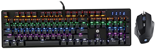 Image of HP GK100 Wired Full Size RGM Backlit Mechanical Gaming Keyboard, Mechanical Switches,Double Injection Key Caps&G200 Backlit USB Wired Gaming Mouse with Ergonomic Design,RGB Breathing LED Lighting