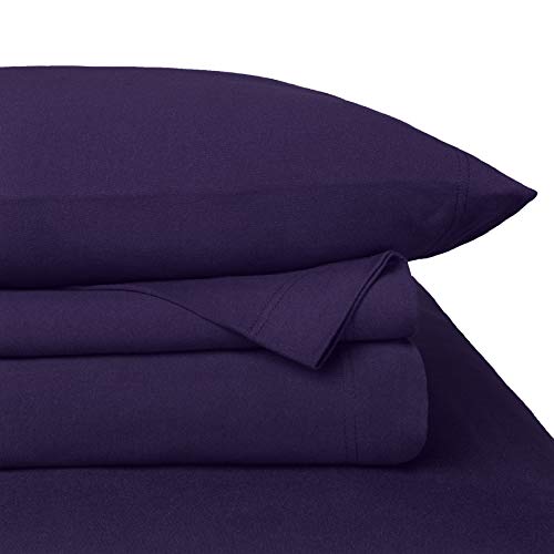 Baltic Linen Jersey Cotton Sheet Set Twin Purple 3-Piece Set