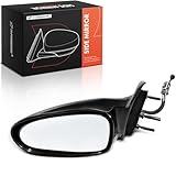 A-Premium Driver Side Manual Door Mirror - Compatible with Saturn SL/SL1/SL2 1996-2002, SW1 1996-1999, SW2 1996-2001 - Non-Heated Manual Folding Smooth Black Outside Rear View Mirror