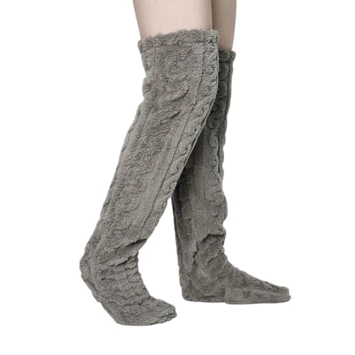 YELAIVP Over the Knee Fuzzy Socks for Women - Cozy Thigh High Leg Warmers