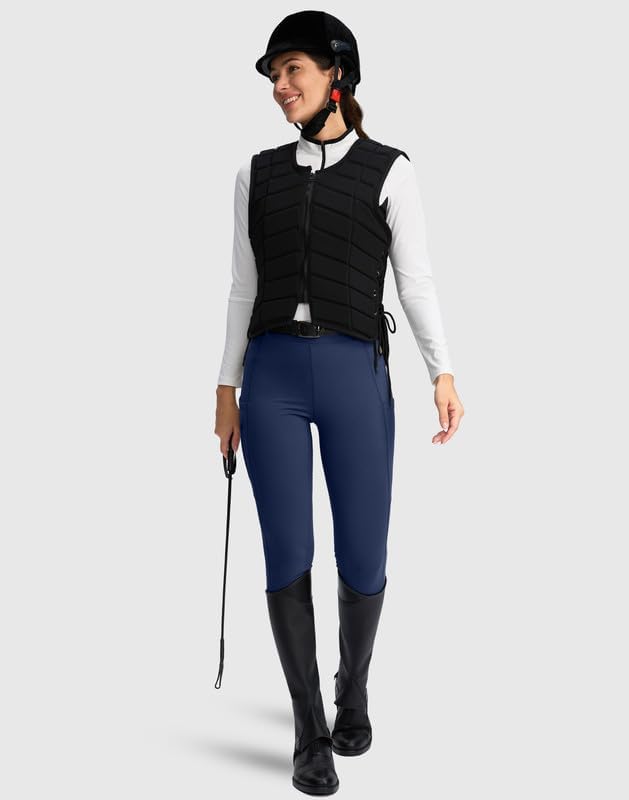 SANTINY Women's Horse Riding Pants Zipper Pockets Silicone Full-Seat Breeches Equestrian Schooling Tights for Women - Image 6