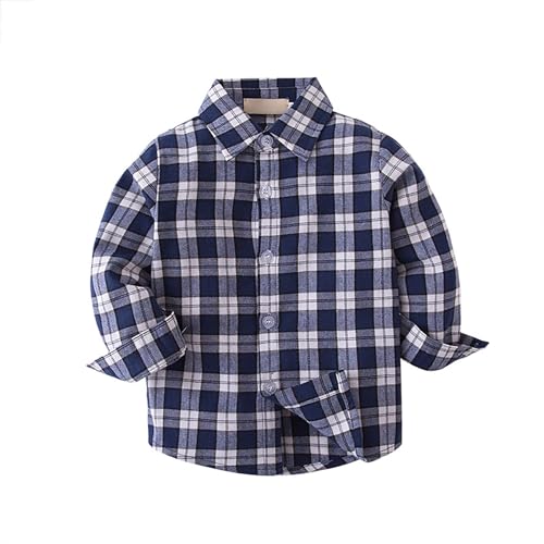Toddler Pullover Sweater Infant Autumn Winter Boys Girls Long Sleeve Plaid Collar Buttons Shirt Daily Casual Shirt