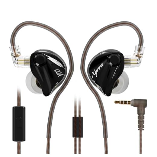 CCA Xyrra Hybrid In-Ear Monitor Wired IEM with Mic, 10mm Dynamic + 30118 BA Dual Drivers, Polymer Composite Diaphragm, Zinc Alloy & Resin Shell, OFC Detachable Cable with 3.5mm Termination Plug