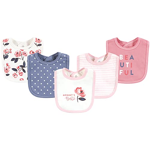 Image of Touched by Nature Unisex Baby Organic Cotton Bibs, Bubblegum Floral, One Size