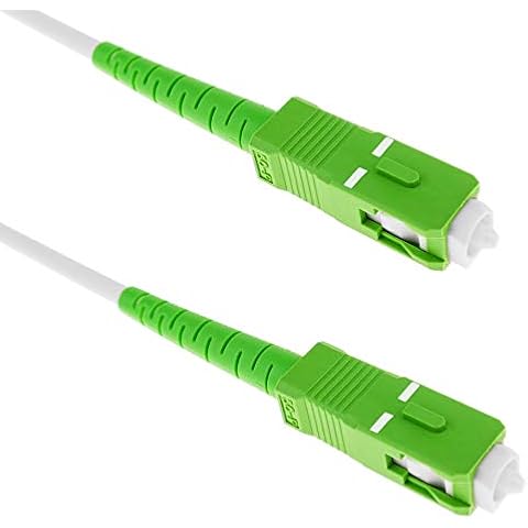 Cable de Fibra óptica BeMatik SC/APC a SC/APC monomodo 10m OS2 Blanco Cover