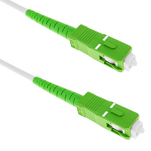 BeMatik - Cable de fibra óptica SC/APC a SC/APC monomodo SMF SX OS2 simplex 9/125 blindado de 5 m