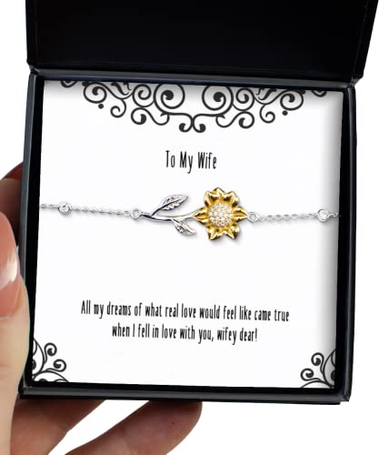 amangny Useful Wife, All My Dreams of What Real Love Would Feel Like Came True When I Fell,!, Useful Sunflower Bracelet for Wife from Husband