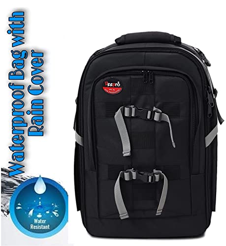 Image of VTS DSLR Camera Waterproof Backpack for Lens Accessories Tripod Monopod Heavy Duty and Video Camera (Black)