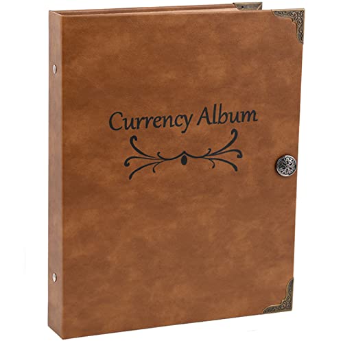 Álbum de monedas de 120 bolsillos, colección de billetes de papel, suministros para coleccionistas (40 hojas)