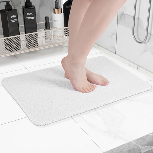Hargiis Non-Slip Bathtub Mat, Anti Slip Shower Mat, Fast Drying Bathtub Mats, Foot Scrubber Mat, Anti Slip Mat for Tub, Floor, Bathroom, Kitchen, Home, Hotel (White 24