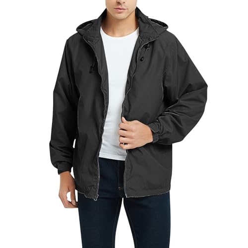 Veste imperméable homme zippée contre la pluie en randonnée