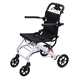 CUSROS Sedia a rotelle portatile pieghevole leggera, sedie a rotelle da trasporto per adulti e anziani, supporta 81,6 kg, sedia a rotelle stretta, sedia a rotelle leggera da viaggio, sedia a rotelle