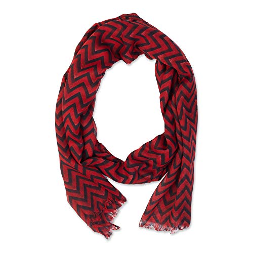Hadley Wren Women's Game Day Sports Team Apparel Accessory Scarf or Wrap, Show Support For Your Favorite College/Pro Football or Baseball Teams - Red and Black