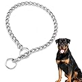 Metal Choke Chain for Dog, Durable Thick Dog Collar for Pet Outdoor Training Small Medium Large Puppy Adjustable Silver Metal Necklace, L Length 65cm Diameter 4.0mm