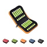 Homöopathische Taschenapotheke, Globuli-Tasche zum Buch Quickfinder Homöopathie für Kinder (GU) von Dr. Markus Wiesenauer, gefüllt mit 12 Globuli-Röhrchen (Glas), aus echtem Leder (safran-gelb)