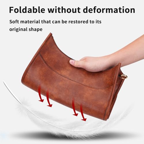 Image of HKCLUF Crossbody Bag for Women Vegan Leather Hobo Handbags Guitar Strap Purse Shoulder Bucket Bag with 2PCS Adjustable Straps