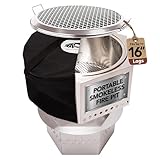 Dragonfire Portable Smokeless Firepit, Accessories Included: Grill, Base Stand, Carrying Case. Wood Pellet/Log Burning Outdoor Fire Pit. Stainless Steel, 22 Inch, Nesting Base for Compact Storage.
