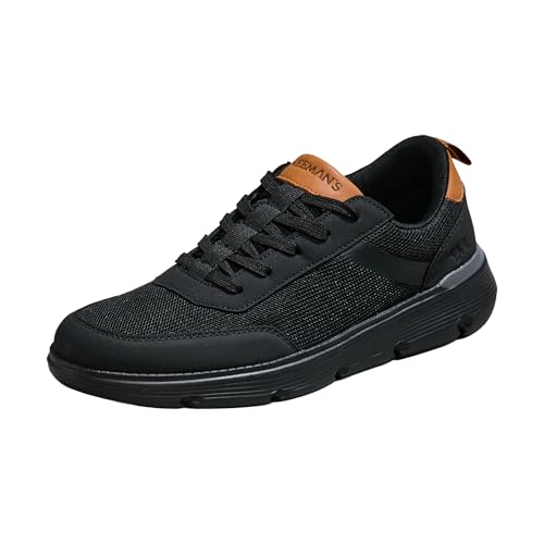 Image of Neeman's Melange Dress Sneakers for Men | Breathable Mesh & Faux Leather Upper | Lightweight EVA Sole with Natural Rubber | Stylish Lace-Up Sneakers for Travel & Everyday Casual Comfort