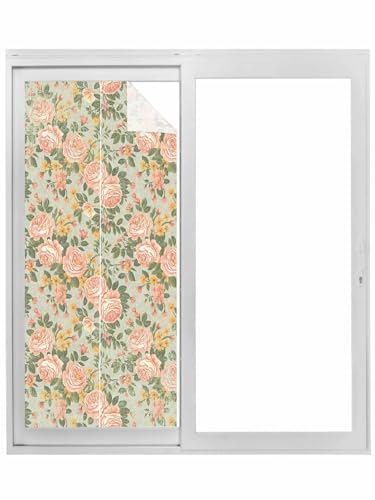 Window Privacy Film, Flower UV Sun Blocking Window Tint Film