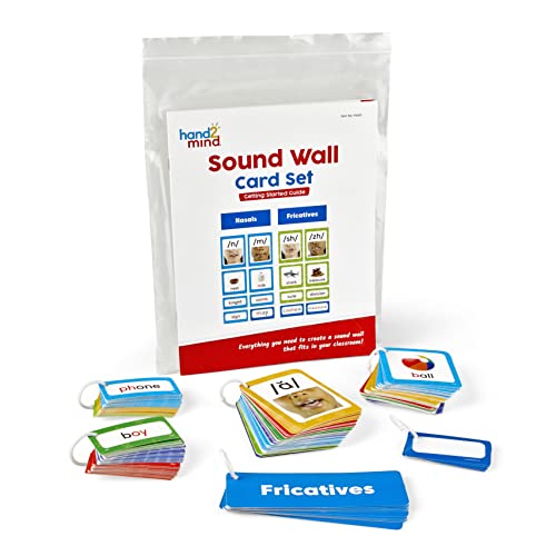 hand2mind Sound Wall Classroom Phonics Kit with 169 cards including phoneme cards, grapheme cards, and write-on wipe-off cards