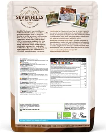 Sevenhills Wholefoods Organic Cacao/Cocoa Paste (Liquor, Mass) Drops 1kg, Unsweetened Chocolate Wafers / Buttons