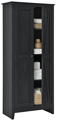 Ameriwood Home Systembuild Farmington 31.5 Inch Wide Storage Cabinet, Black Oak #TOP3