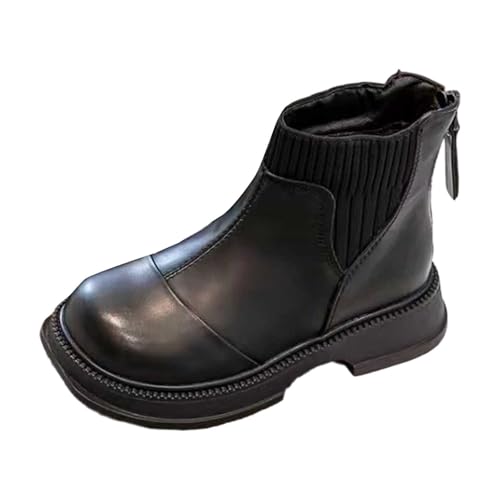 Bottes de neige enfants en faux cuir avec doublure fourrure chaude