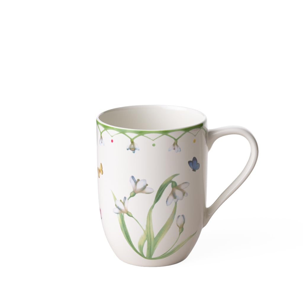 Villeroy & Boch Colorful Spring Mug, 11.5 oz, Premium Porcelain, Made in Germany, White/Multi-Colored