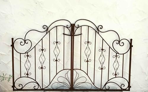 Eisen Metall Antik Gartentür Gartentor Doppelflügel Tor Vitoria-GT180R Rost Natur m. Torband verstellbar 2m 200cm 180 cm 1.8m Doppelflügeltor