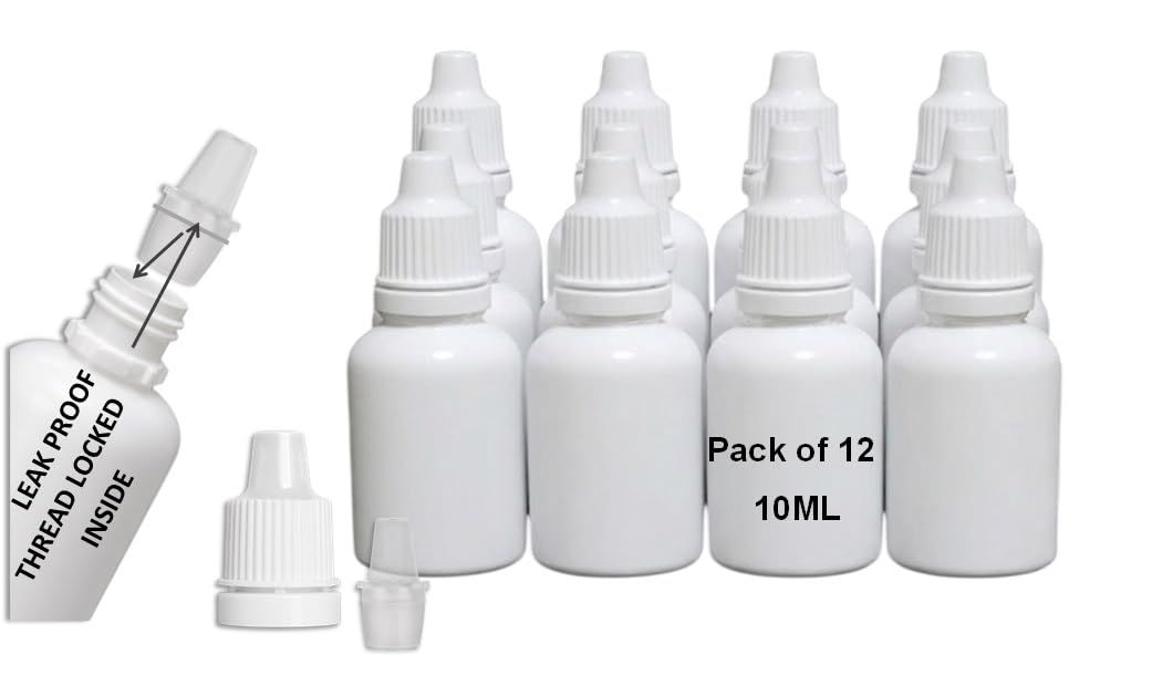 10ml LDPE Dropper Bottle with Leak-Proof Inner Plug Seal, Empty Refillable Self-Sealing Bottles for Essential Oils, Medicine, Serum & Eye Drops, Off-White (12)-image-32