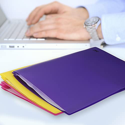 Mr. Pen Folders with Pockets and Prong, 5 Pack, Plastic, Pocket