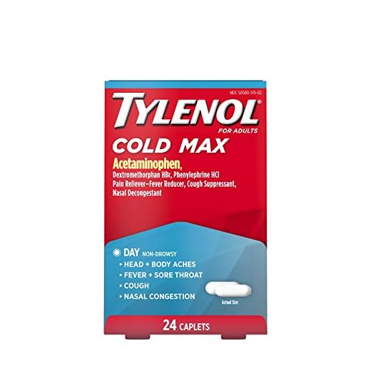 Tylenol Cold Max Daytime Non-Drowsy Cold and Flu Relief, Acetaminophen, 24 ct