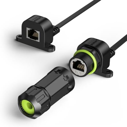 EDUP® Fensterdurchführung Flach Starlink, RJ45 IP68 Verlängerung bohrfrei | Für Starlink Gen 3/V4/Mini, 10Gbit/s & 100W POE++, IP68 wasserdichtes CAT6 Flachkabel, Fenster & Camper