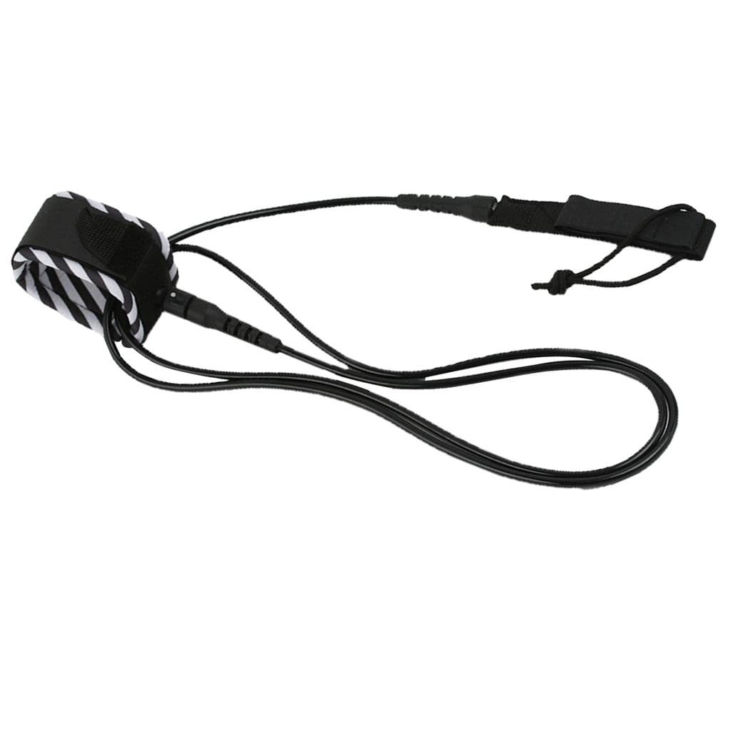 Amagogo Surfboard Leash, Robustes 6 Mm Surfboard Beinseil mit Doppelten Wirbeln, Rostfrei, Schwarz 10 ft