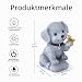 Tuzsocr Solar Hund Gartenfigur mit Schmetterling LED, Kunstharz, Stil 1