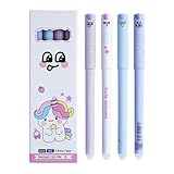 Giutsaull 4er Set Einhorn Gel-Radierstifte, Stifte mit radierbarer Tinte, Radierbare Tinte Ohne Papierverbrauch, 0.5mm Kugelspitze zum Löschen, 4 Farben - Ideal für Schulsachen, Schule & Kinder